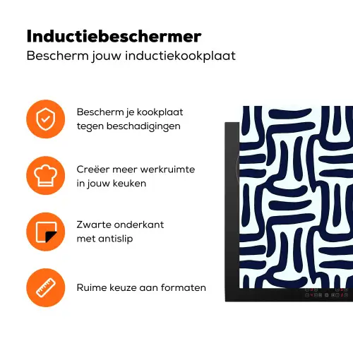 Abstract - Modern - Blauw Inductie beschermer vinyl 3mm klein 276 -zzzzzzz-td-ups
