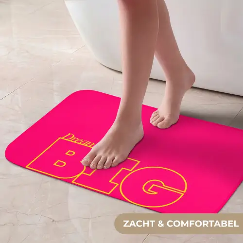 Minimalistisch - Roze - Dream big - Grafisch Badmat klein -USP_ZachtNL