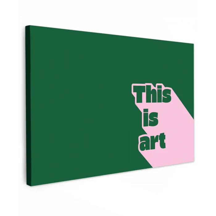 This is art - Schaduw - Roze Tuinposter op houten frame 2 cm dik klein -3d