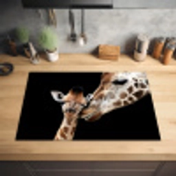 Giraffe - Dieren - Zwart - Portret - Dieren Inductie beschermer vinyl 3mm klein -sfeer5