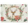 Kerstkrans - Hert - Hulst - Rood Deurmat klein -zkaufland3d