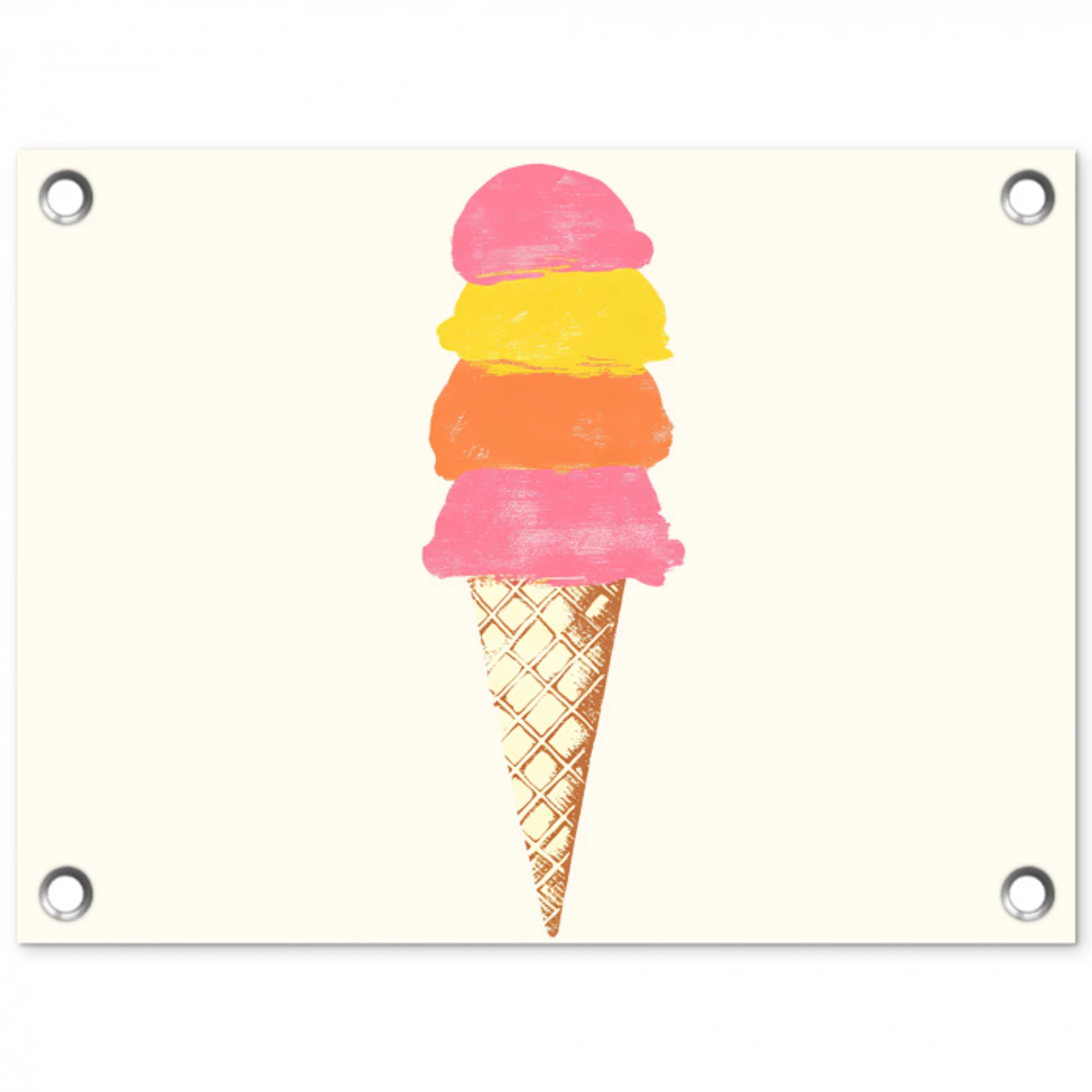 Schepijs - Hoorntje - Illustratie - Minimalistisch tuinposter los doek klein -3d