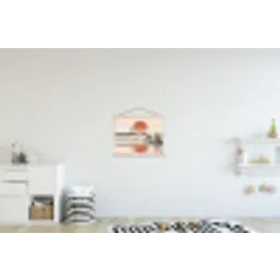 Bergtop - Meer - Bloesem textielposter latten blank klein -kinderkamer