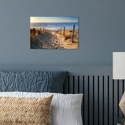 Strand - Zee - Nederland - Duinen - Zon poster papier klein -sfeer2