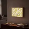 Bloemen - Roze - Getekend - Patroon Light Box met batterij (Wandlamp) middel -sfeer1