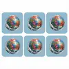 Discobal - Glinsterende sterren - Regenboog onderzetter kurk middel -3d