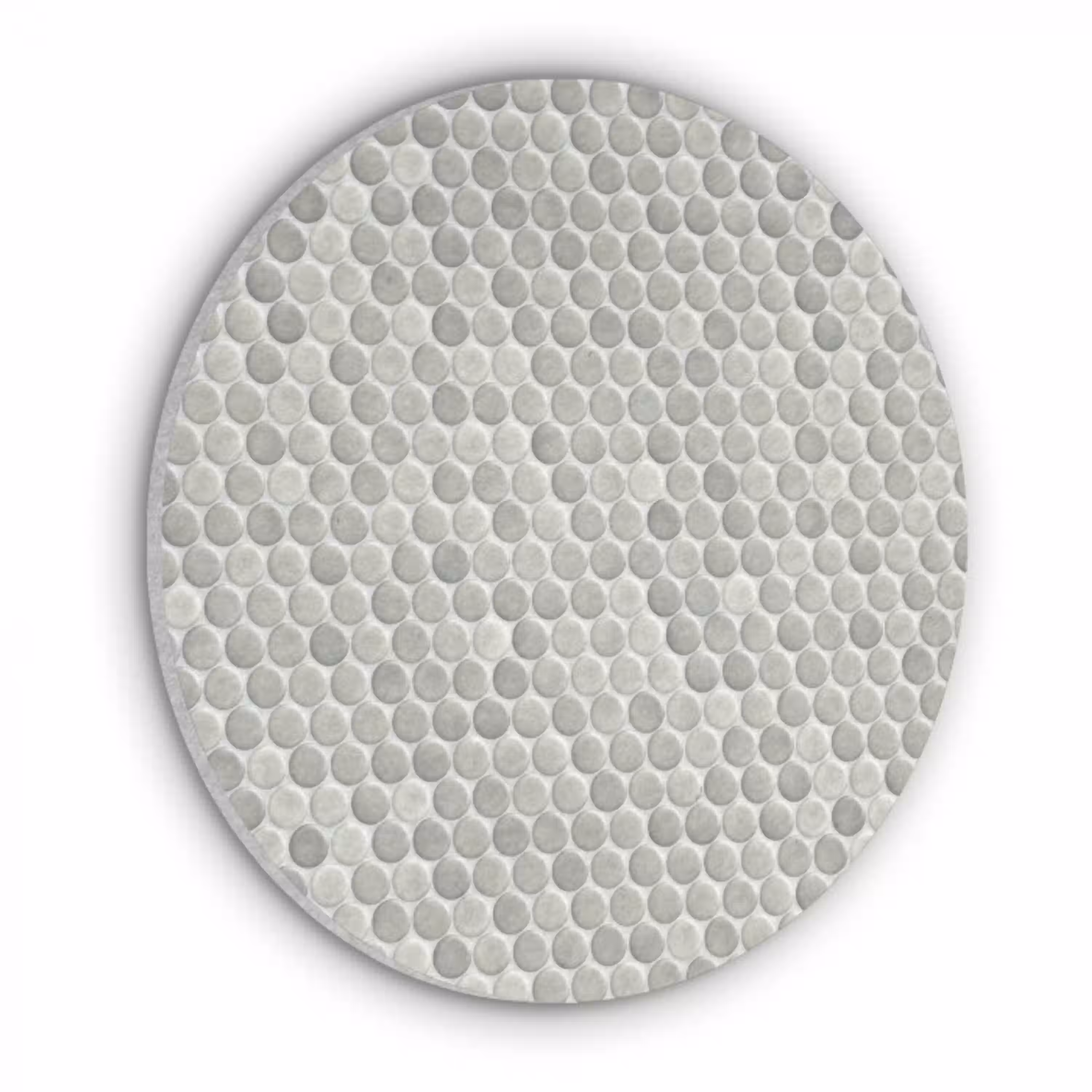 Penny - Mozaïek - Lichtgrijs Akoestische PET Vilt - Rond klein 838 -3d