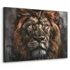 Leeuw - Dieren - Portret - Zwart - Luxe Textielframe - compleet frame klein -3d
