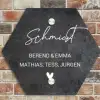 Donker steen - Sierlijk Naambord Hexagon klein -sfeer2