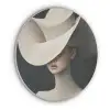 Vrouw - Golvende - Hoed Akoestische PET Vilt - Rond klein -3d