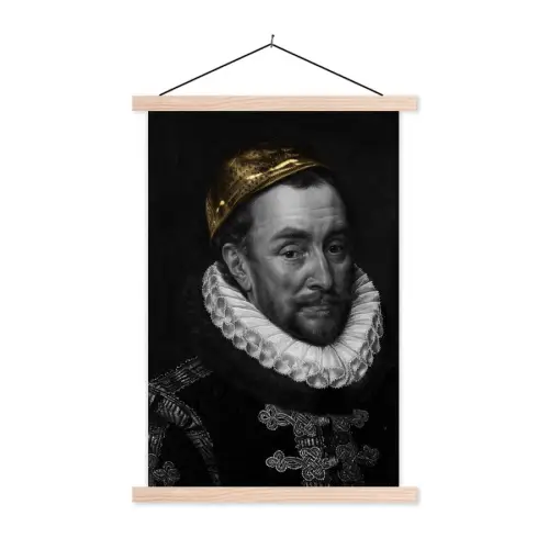Willem van Oranje - Adriaen Thomasz - Goud textielposter latten blank klein -3d