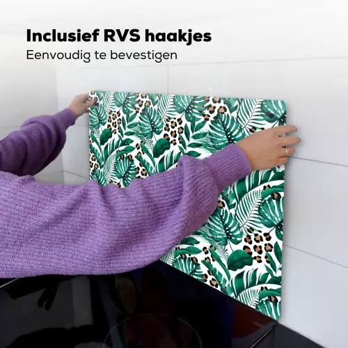 Panterprint - Bladeren - Jungle Inductie beschemer met haakjes klein -ky-ophangen-nl