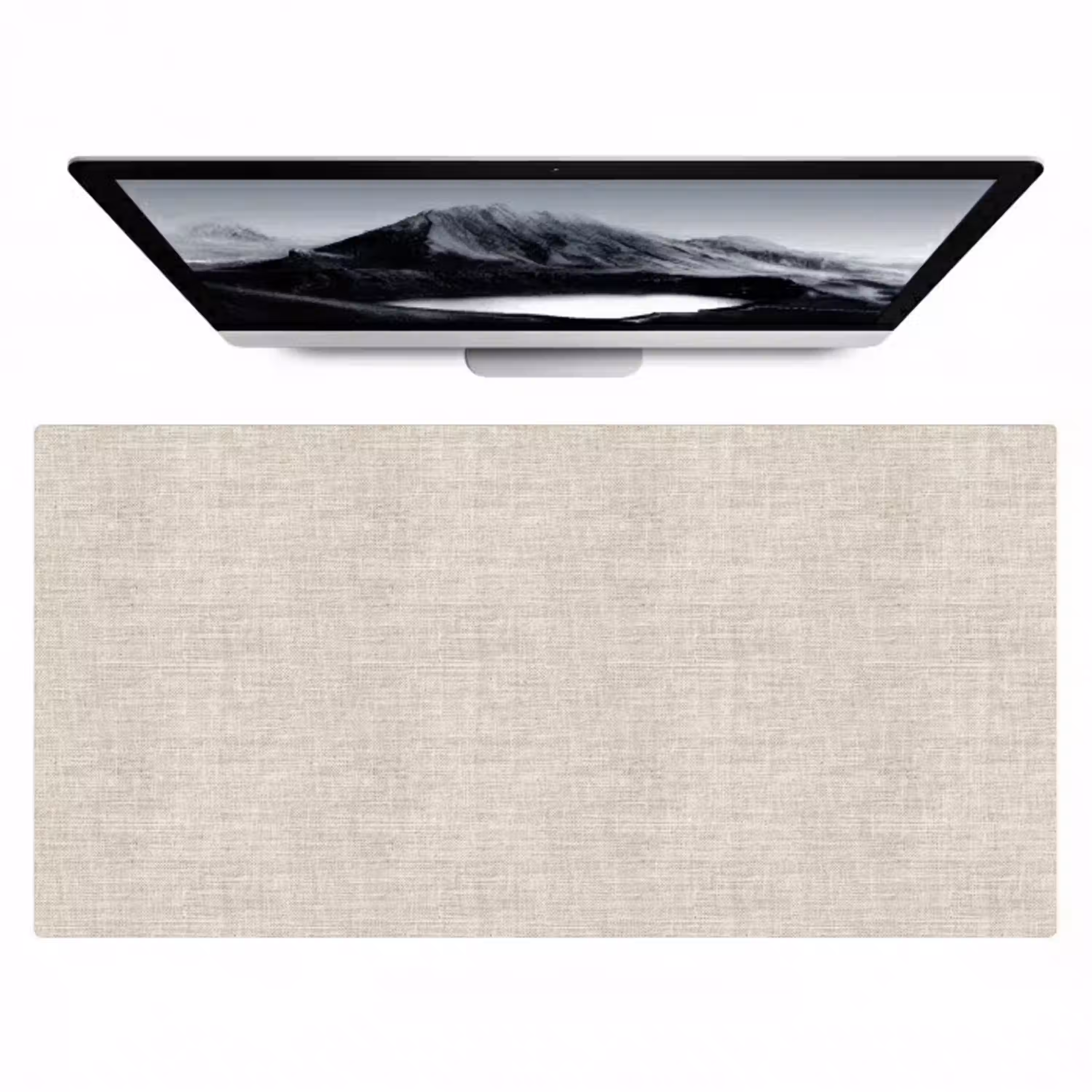 Linnen - Textuur - Beige Muismat XXL klein 681 -zzz3d