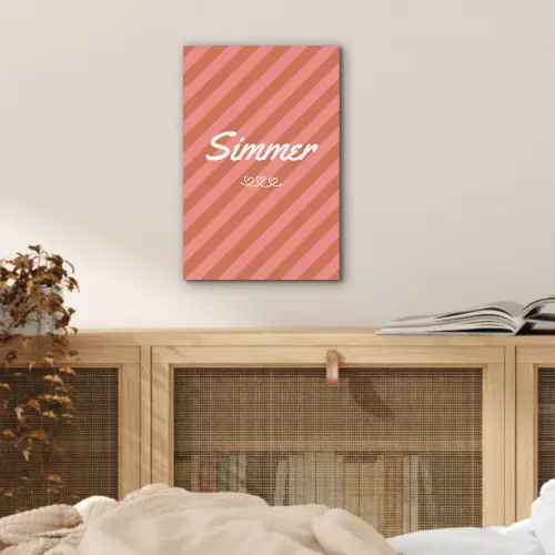 Simmer - Hartjes - Strepen - Roze aluminium wit klein -sfeer3