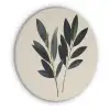 Ovaalvormige bladeren - Diep groen - Symmetrisch Akoestische PET Vilt - Rond klein -3d