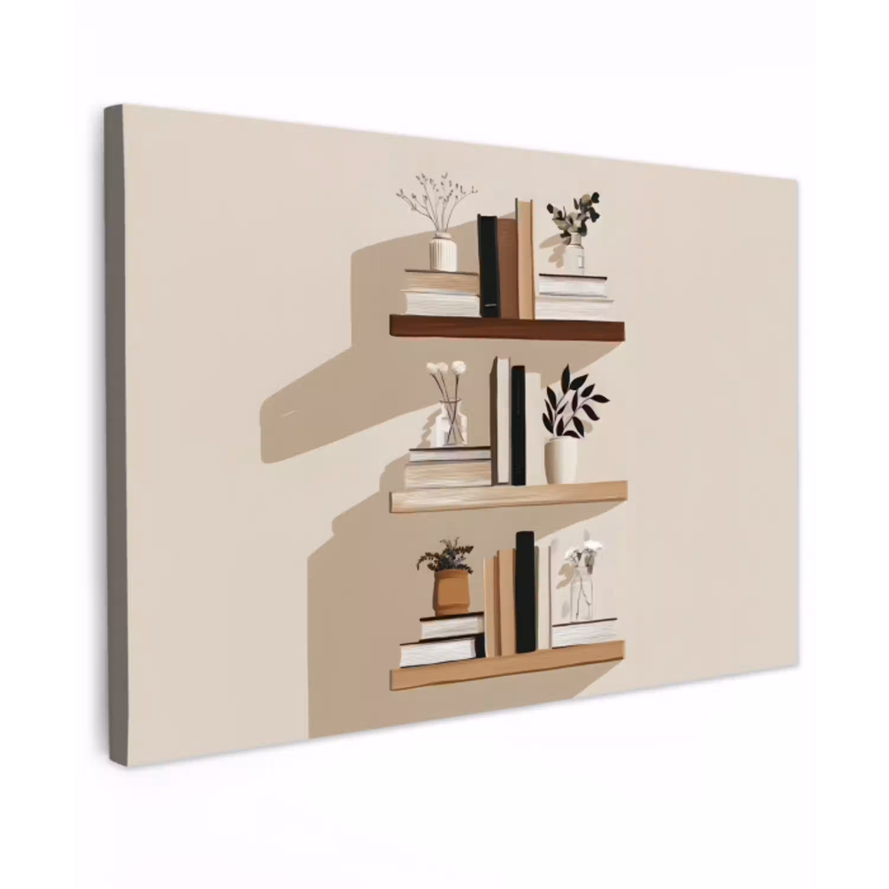 Plankjes - Boeken - Vaasjes - Planten canvas 2cm klein -z3d
