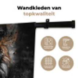 Tijger - Dieren - Portret - Luxe - Zwart Wandkleed katoen middel -sfeer2