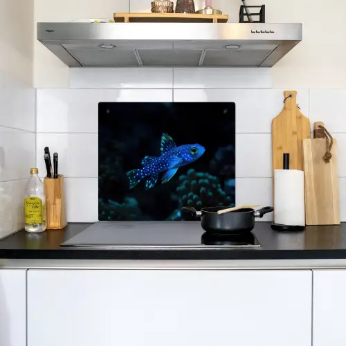 Vis - Stippen - Koraal - Blauw Inductie beschemer met haakjes middel -sfeer2