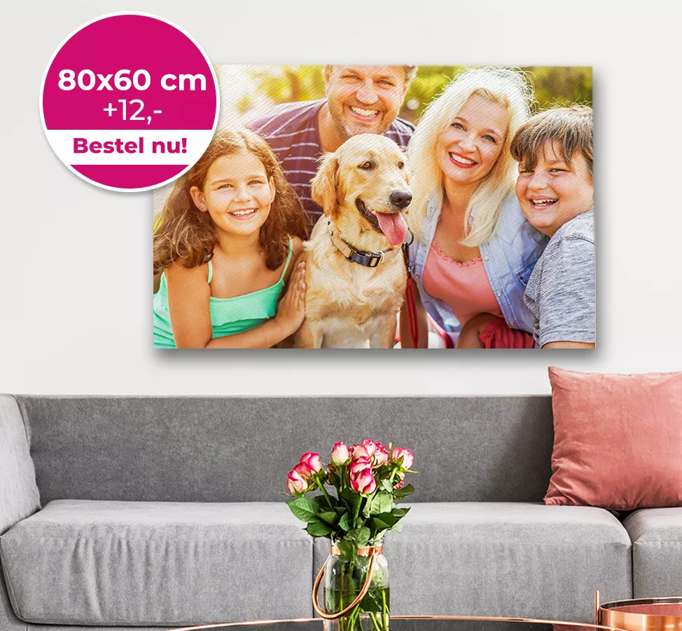 80x60 cm +12,- Bestel nu!