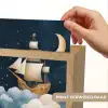 Zeilschip - Sterrenhemel - Wolken - Blauw Light Box met kabel (Kinderlampje) klein -USP_websiteprintNL