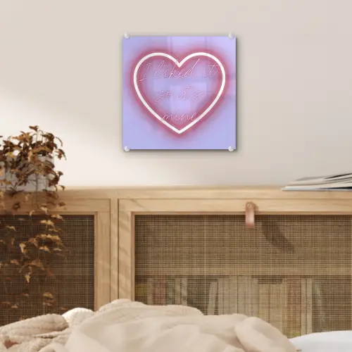I liked it so it's mine - Neon hart - Paars plexiglas 5mm klein -sfeer4