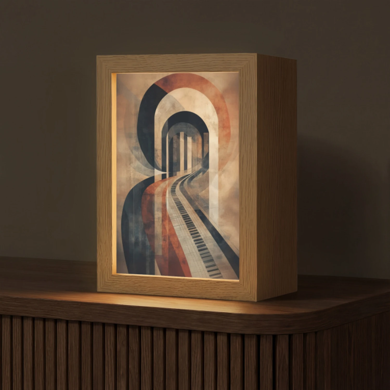 Piano - Toetsen - Abstract Light Box met kabel (Tafellamp) klein -z3d_website