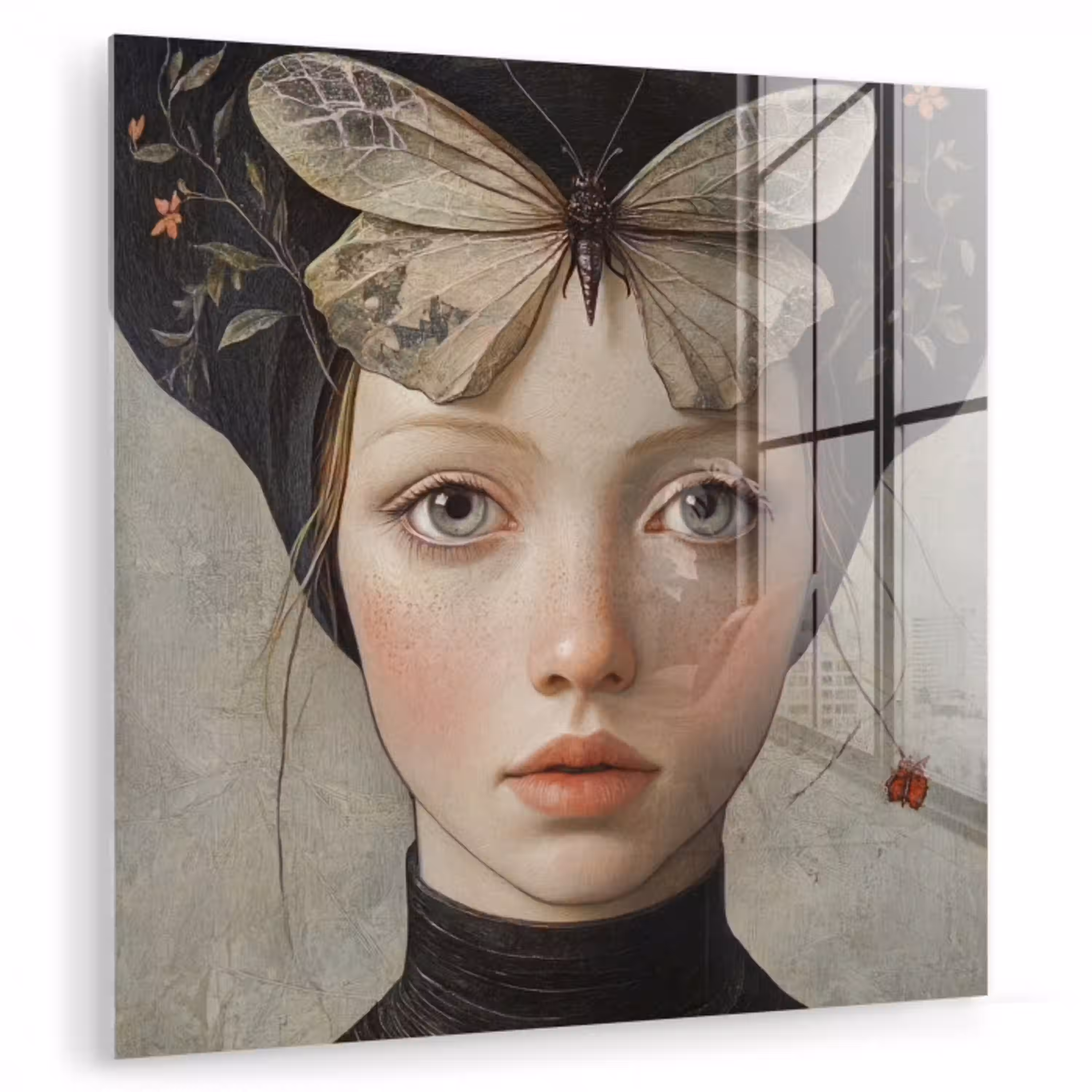 Woman - Butterfly - Art - Classic - Muted plexiglas 5mm klein -zzzproduct_nieuw