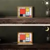 Kunst - Mondriaan - Oude meesters - Compositie 2 Light Box met kabel (Tafellamp) klein -sfeer3