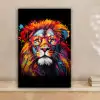 Graffiti - Leeuw - Bril - Zwart canvas 2cm klein -sfeer1
