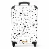 Zwarte stippen in uiteenlopende groottes op een witte achtergrond NBS - Handbagage koffer - Volwassenen Unisex middel -productfoto_recht