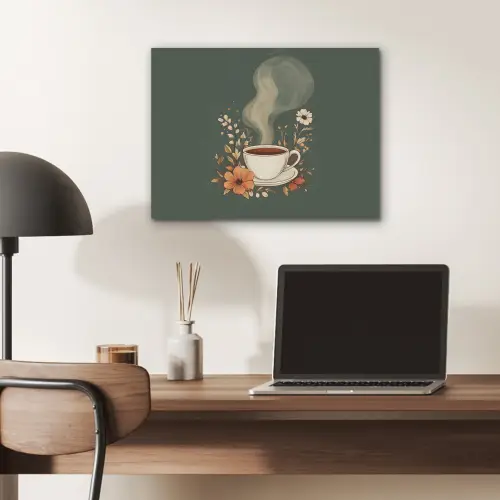 Kop - Bloemen - Groen - Koffie PET vilt klein -sfeer5