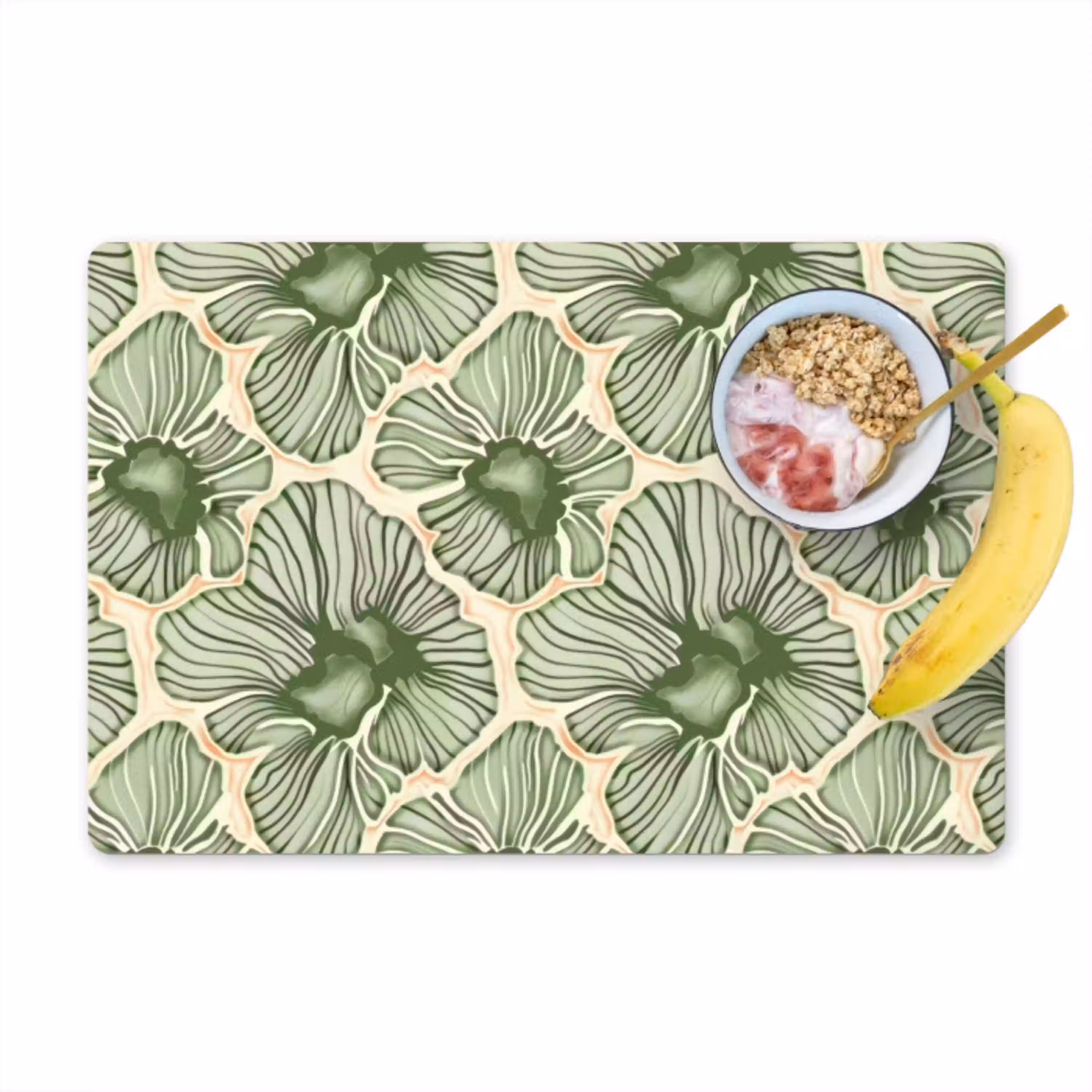 Groen - Botanisch - Bloemen - Organisch - Patroon Placemat vinyl groot 368 -zzzproduct_Kitchenyeah-website