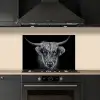 Schotse hooglander - Zwart - Koe - Dieren keuken achterwand spatscherm klein -sfeer1