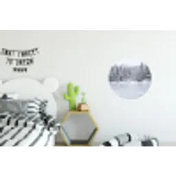 Meer - Dennen - IJs - Winter - Rustgevend Wandcirkel aluminium klein -kinderkamer
