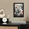 Tijger - Wilde dieren - Bloemen - Jungle fotolijst zwart zonder passe partout klein -sfeer1