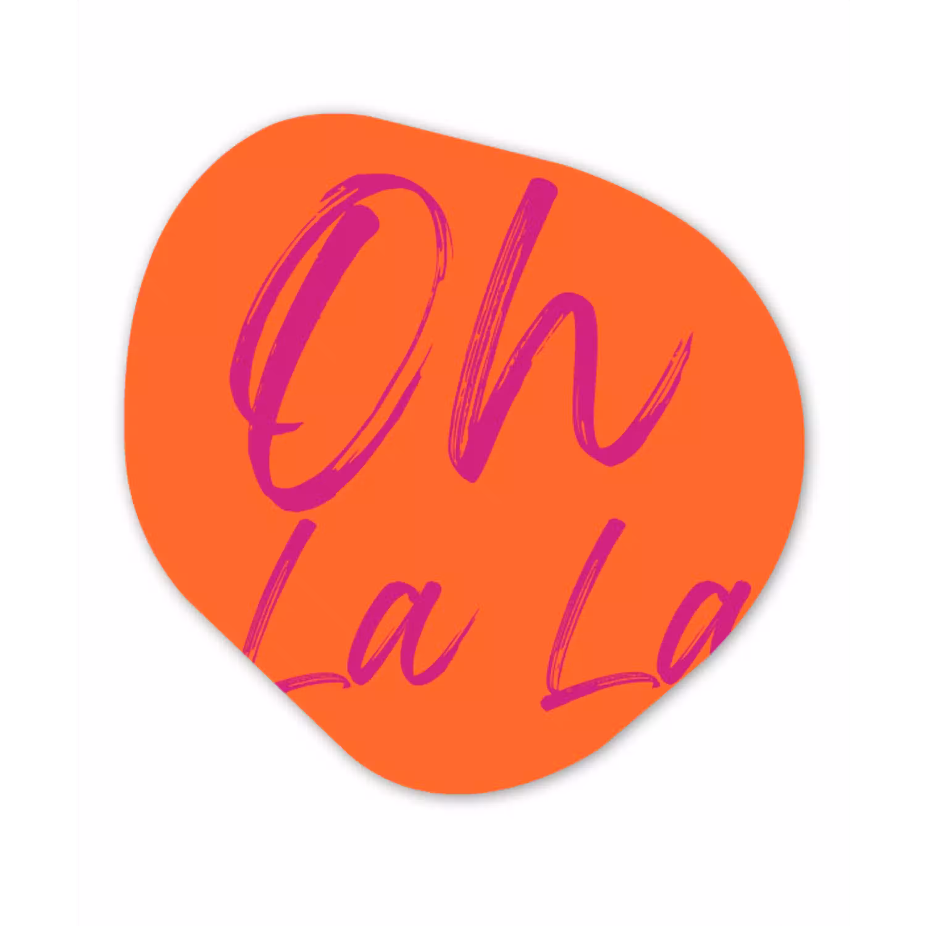 Oh la la - Oranje - Roze - Grafisch Wandcirkel Organisch Forex 3mm klein -3d