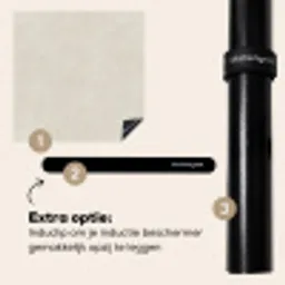 Zandkleurig - Modern - Egaal Inductie beschermer vinyl 3mm middel 274 -zzzzzzz-induclip_NL
