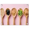 Ingrediënten - Lepels - Hout - Roze tuinposter los doek klein -3d