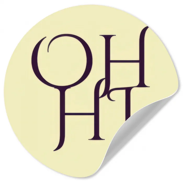 Oh hi - Geel - Monogram Wandcirkel behangsticker klein -3d