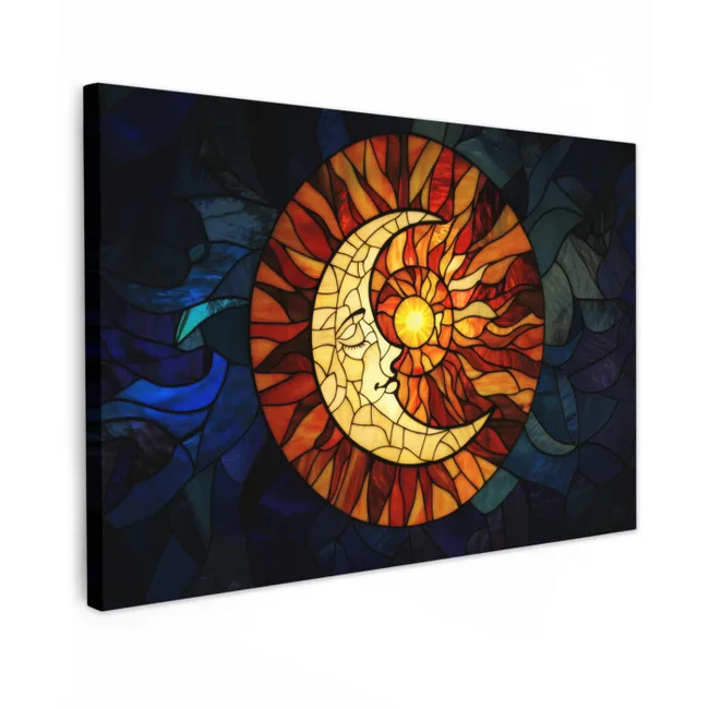 Mozaïek - Glas - Maan - Donkerblauw canvas 2cm klein -z3d