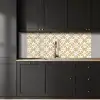 Bloemen - Patroon - Beige keuken achterwand 2 middel 871 -sfeer1