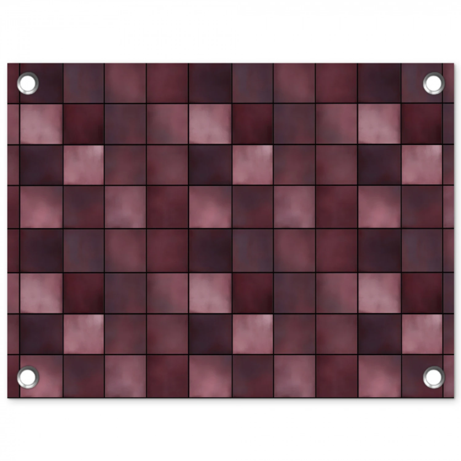 Vierkant - Tegel - Patroon - Paars tuinposter los doek klein 239 -3d