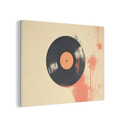 Vinylplaat - Zwart - Verfspatten - Retro PET vilt klein -3d