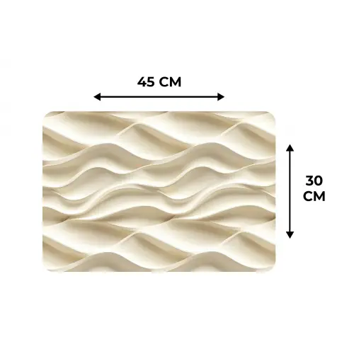 Lijnen - Golvend - Crème Placemat vinyl groot 368 -specs