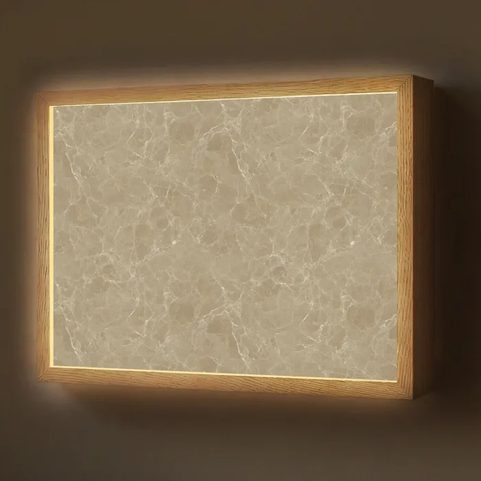 Beige - Marmer - Witte aders Light Box met batterij (Wandlamp) middel 907 -z3d_website