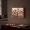 Boom - Paars - Abstract - Kunst Light Box met batterij (Wandlamp) middel -sfeer1