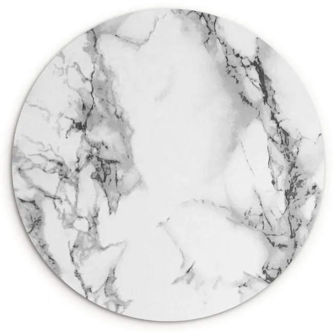 Marmer - Steen - Wit - Grijs - Zwart - Marmerlook Wandcirkel kunststof plaat 5mm dik klein -3d