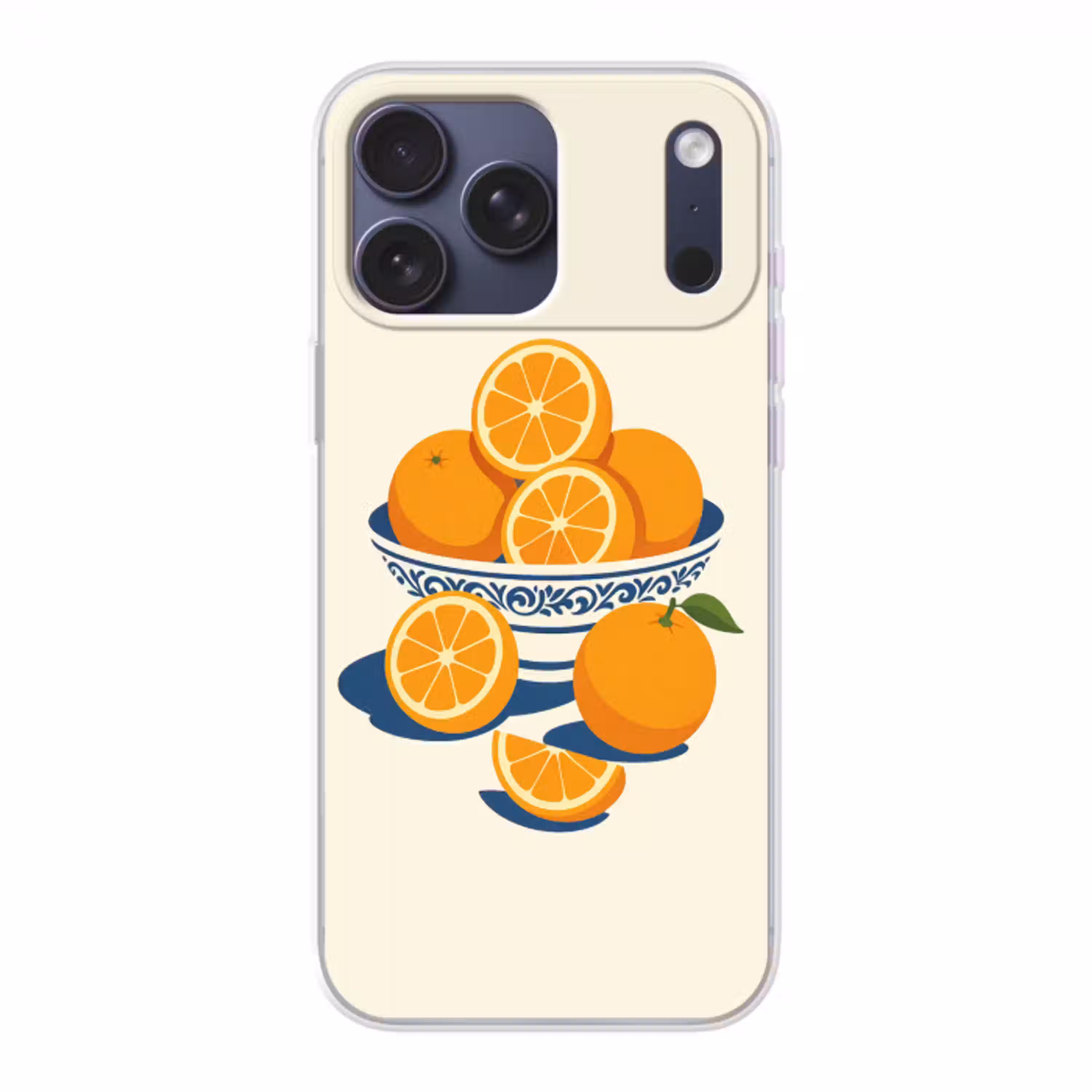 Schaal - Minimalistisch - Oranje - Sinaasappels Telefoonhoesje iPhone 17 Pro Max klein -3d