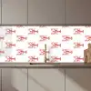 Kreeften - Rood - Patroon keuken achterwand 2 middel zz_3dshopping