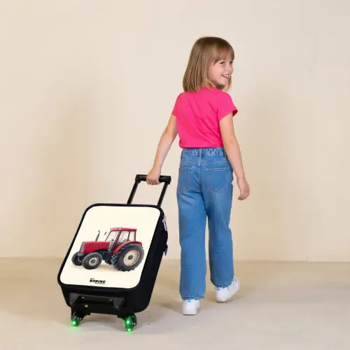 Tractor - Getekend - Rood Kinderkoffer - Zwart klein -sfeer1